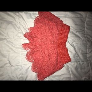 coral lace shorts